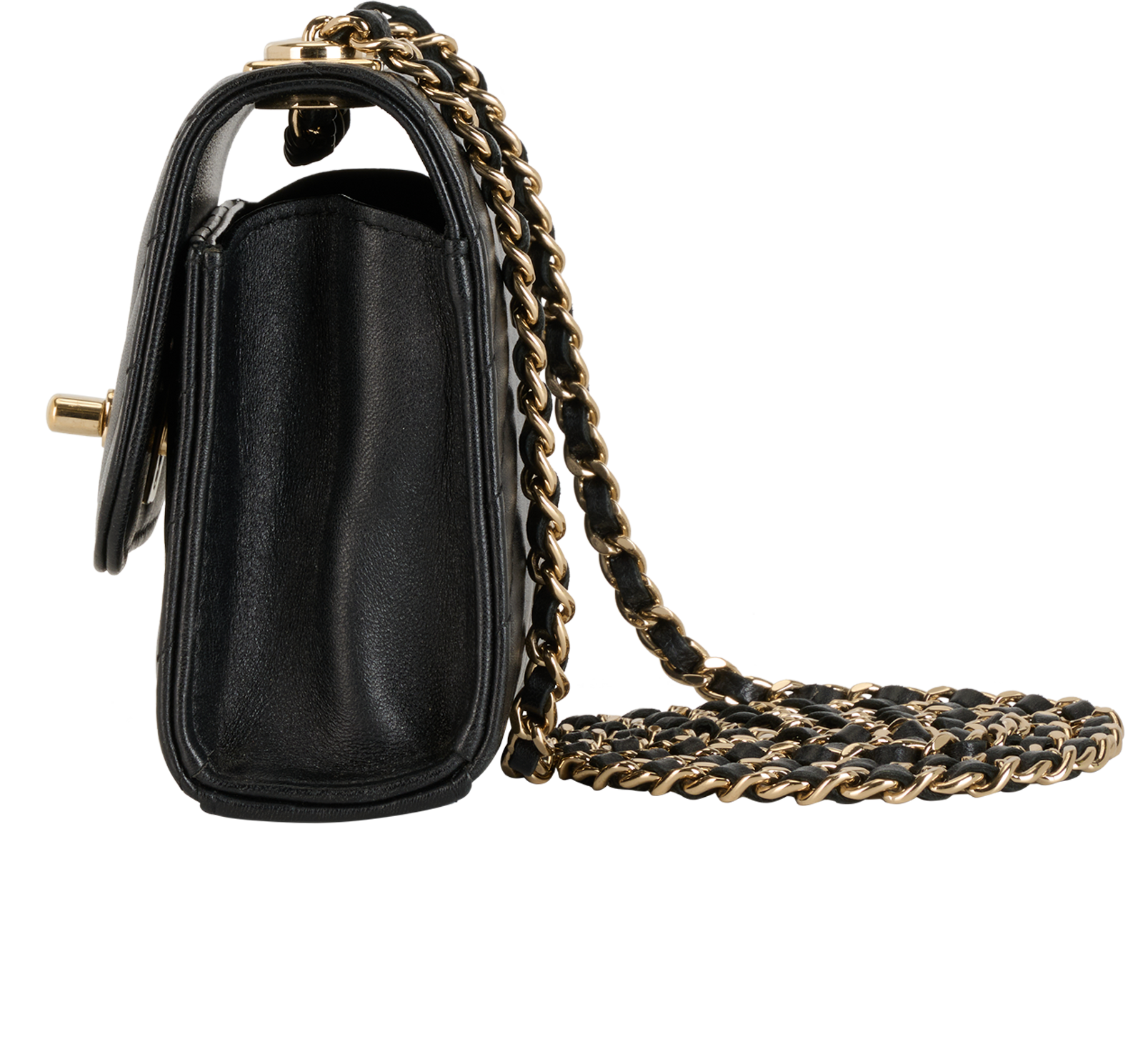 Mini Trendy CC, &pound;2,100, Handbags, Black, Leather, Bottom view